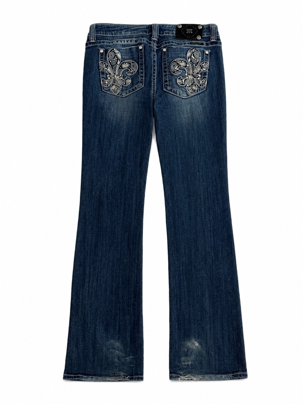 Miss Me Embellished Stitched #JP5327B Bootcut Blue Women's Denim Jeans Size 30